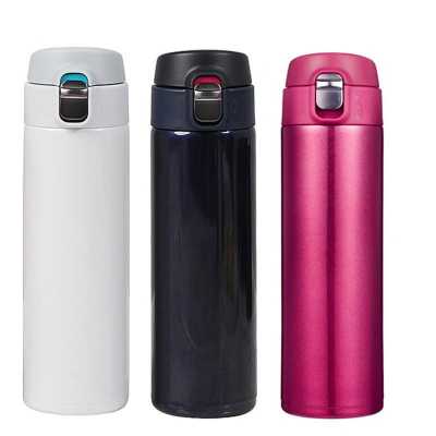 Bpa Free Insulated 450ml Thermos Cup 304 Stainless Steel Vacuum Flasks Travels Thermals Water Bottle With Lock Pop up Lid